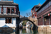 Water channel, Zhouzhuang water town, Jiangsu, China, Asia