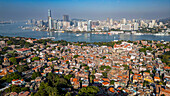 Aerial of Kulangsu International Settlement, UNESCO World Heritage Site, Xiamen, Fujian, China, Asia