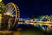 Night shot of the Yunshuiyao Ancient Town, Hakka, Fujian, China, Asia