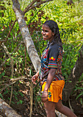 Yolngu Aboriginal woman in bush, East Arnhem Land, Northern Territory, Australia, Pacific