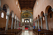 Innenraum, Euphrasius-Basilika, 6. Jahrhundert, UNESCO-Weltkulturerbe, Porec, Kroatien, Europa