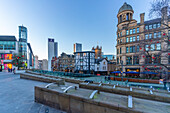 View of Exchange Square, Manchester, Lancashire, England, United Kingdom, Europe