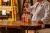 View of tequila tasting near Puerto Morelos, Caribbean Coast, Yucatan Peninsula, Riviera Maya, Mexico, North America