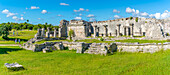 Blick auf Maya-Tempelruinen, Tulum, Quintana Roo, Karibikküste, Yucatan-Halbinsel, Riviera Maya, Mexiko, Nordamerika