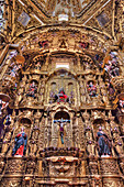 Polychrome Figures, Apse, Interior, Basilica of Our Lady of Ocotlan, Tlaxcala City, Tlaxcal State, Mexico, North America