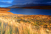 Moorland and mountains of northern Sutherland in winter, Highlands, Scotland, United Kingdom, Europe