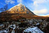 Buachaille Etive MA?r and River Coupall, near Glencoe, Highland, Scotland, United Kingdom, Europe