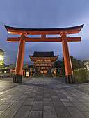 The second torii gate at Fushimi Inari Taisha shrine in Kyoto, Honshu, Japan, Asia