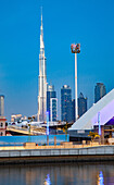 Dubai Downtown skyscrapers and Burj Khalifa, Dubai, United Arab Emirates, Middle East