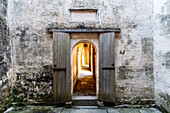 Doorway in Hongcun historical village, UNESCO World Heritage Site, Huangshan, Anhui, China, Asia