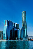 Highrise buildings in Victoria harbour, Hong Kong, China, Asia