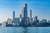 Highrise buildings in Victoria harbour, Hong Kong, China, Asia