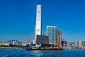 Highrise buildings in Victoria harbour, Hong Kong, China, Asia