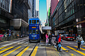 Straßenbahn im Stadtzentrum, Hongkong, China, Asien