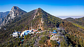 Luftaufnahme des Hanpo-Passes, Berg Lu (Lushan), UNESCO-Weltkulturerbe, Jiujiang, Jiangxi, China, Asien