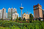 Die Skyline von Harbin, Harbin, Heilongjiang, China, Asien