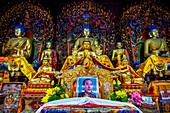 Buddha statues in the monastery complex of Wudai Shan (Mount Wutai), UNESCO World Heritage Site, Shanxi, China, Asia