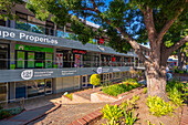 View of shops in the Demar Centre, Knysna Central, Knysna, Western Cape, South Africa, Africa