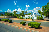 View of houses and mountains near Worcester, Worcester, Western Cape, South Africa, Africa