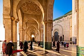 Morocco, Casablanca, the forecourt of the Hassan II mosque