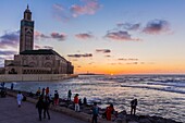 Morocco, Casablanca, the forecourt of the Hassan II mosque