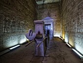 Egypt, Upper Egypt, Edfu, temple of Edfu or Temple of Horus, temple or Naos, barge of Horus single stretcher