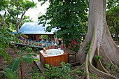 Colombia, Providencia island, Suroeste beach, spa in the Cotton Tree garden