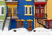 Canada, Quebec province, Montreal, Plateau-Mont-Royal neighborhood after a snowstorm