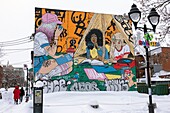 Canada, Quebec province, Montreal, the Plateau-Mont-Royal district after a snowstorm