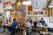 Canada, Quebec province, Montreal, Villeray District, Ferlucci Café, ambiance