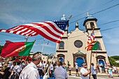 Vereinigte Staaten, Neuengland, Massachusetts, Cape Ann, Gloucester, Saint Peters Fiesta, traditionelles italienisches Fischereifest, Fettstangenwettbewerb