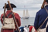 United States, New England, Massachusetts, Cape Ann, Gloucester, re-enactors of the Battle of Gloucester, August 8-9, 1775, battle convinced the Americans of the need of creating an American Navy to fight against the British