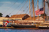 United States, New England, Massachusetts, Cape Ann, Gloucester, Gloucester Schooner Festival, schooners, dusk