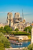 Frankreich, Paris, Weltkulturerbe der UNESCO, Notre Dame de Paris, Konsolidierungsarbeiten nach dem Brand des Daches