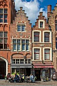 Belgium, Western Flanders, Bruges, historical centre listed as World Heritage by UNESCO, Jan Van Eyck square, brick facades with stepped gables