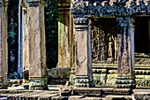 Kambodscha, Angkor auf der Welterbeliste der UNESCO, Preah Khan von Angkor, erbaut 1191 von König Jayavarman VII, Apsara-Statue