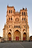 France, Somme, Amiens, Notre-Dame cathedral, jewel of the Gothic art, listed as World Heritage by UNESCO, the western facade