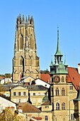 Switzerland, Canton of Fribourg, Fribourg, City Hall and San Nicolas Cathedral