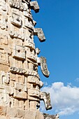 Mexico, Yucatan state, Uxmal, listed as World Heritage by UNESCO, the Nunnery quadrangle, Chaac god of rain representation