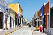 Mexico, Campeche state, Campeche, fortified city listed as World Heritage by UNESCO, calle 59 colonial houses