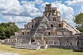 Mexico, Campeche state, Edzna, Maya archaeological site, temple of the 5 storeys