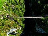 France, Pyrenees Atlantiques, Basque country, Haute Soule valley, the footbridge of Holzarte, Olhadubi canyon, Gave de Larrau