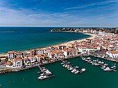 France, Pyrenees Atlantiques, Basque Country, bay of Saint Jean de Luz (aerial view)