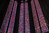 France, Somme, Amiens, Cathedral Notre Dame of Amiens listed as World Heritage by UNESCO, Interior of the Cathedral of Amiens, Stained glasses of the Cathedral of Amiens