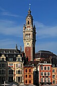 France, Nord, Lille, Grand Place of Lille, The Belfry of the Lille Chamber of Commerce