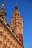 France, Nord, Lille, Grand Place of Lille, The Belfry and the Chamber of Commerce