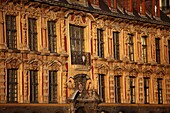 France, Nord, Lille, The facade of the Old Stock Exchange of Lille on the Grande Place de Lille