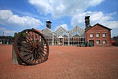 France, Nord, Lewarde, Historic Mining Center listed as World Heritage by UNESCO, canopy machinery in the main courtyard