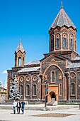 Armenia, Shirak region, Gyumri, historic district or Kumayri, All Saviors or Surp Amenaprkich church and the memorial to the victims of the earthquake of 1988