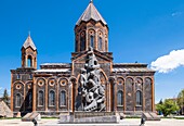 Armenia, Shirak region, Gyumri, historic district or Kumayri, All Saviors or Surp Amenaprkich church and the memorial to the victims of the earthquake of 1988